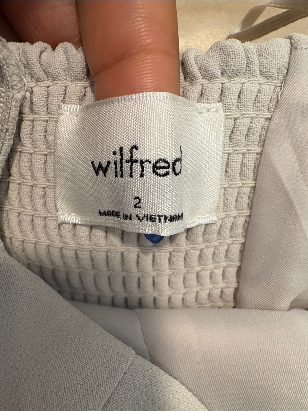 Wilfred dress from Aritzia - Strapless off-white Button-Front Mini Dress - Picture 3 of 4